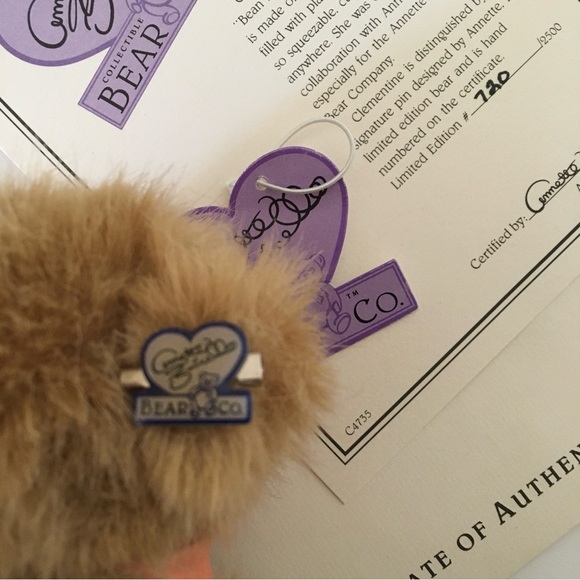 Annette Funicello Collectible Bear Clementine Limited Edition Authenticity Cert - Picture 5 of 8